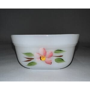 Vintage Fire King Small Refrigerator Dish Cherry 4x4x2 Hand Painted Glass